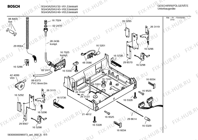 Схема №2 SGI43A25AU Special Edition с изображением Передняя панель для посудомоечной машины Bosch 00435325