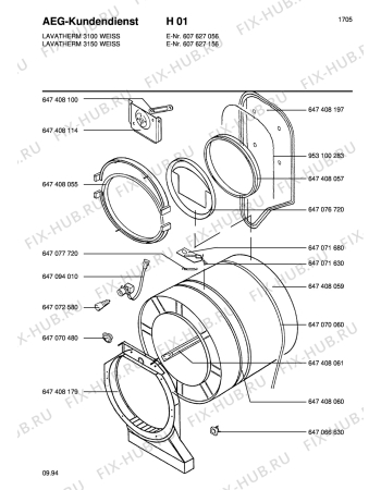 Взрыв-схема стиральной машины Aeg LTH3100 - Схема узла Section2