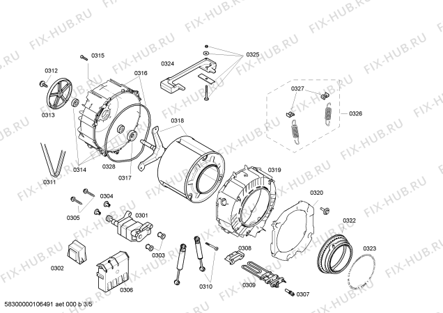 Взрыв-схема стиральной машины Bosch WFR3231FG Maxx Comfort WFR3231 - Схема узла 03