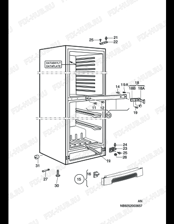 Взрыв-схема холодильника Electrolux ERB34100W - Схема узла C10 Cabinet
