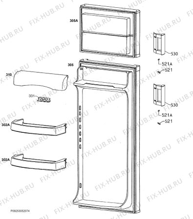 Взрыв-схема холодильника Rex Electrolux RJ1800AOW - Схема узла Door 003