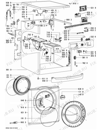Схема №2 AWOE 9650 с изображением Обшивка для стиральной машины Whirlpool 480111102005