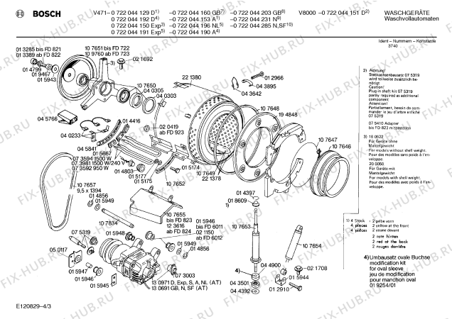 Схема №1 0722044196 V471 с изображением Клавиатура для стиралки Bosch 00073776