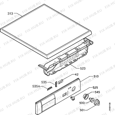 Взрыв-схема стиральной машины Zanussi TDS474E - Схема узла Command panel 037