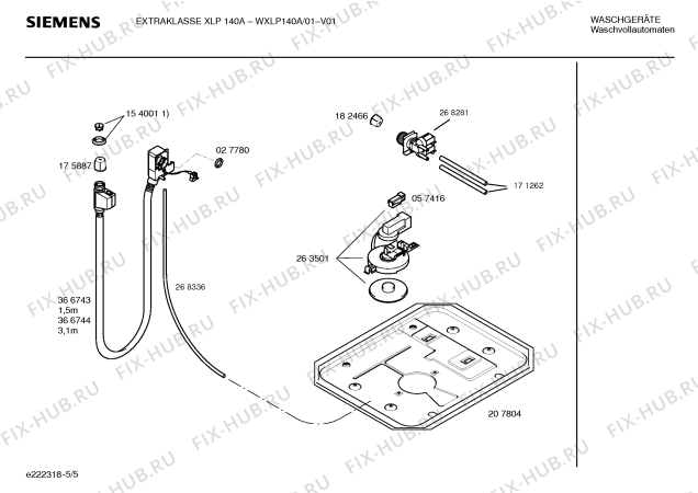 Взрыв-схема стиральной машины Siemens WXLP140A EXTRAKLASSE XLP 140A - Схема узла 05