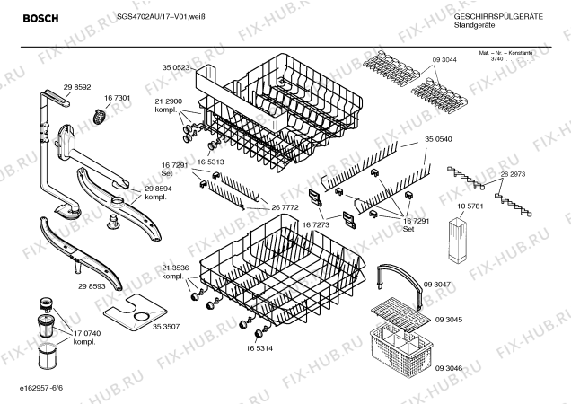 Схема №1 SGI4705AU с изображением Инструкция по эксплуатации для посудомоечной машины Bosch 00527380