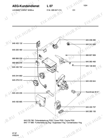 Взрыв-схема стиральной машины Aeg LAV9458 - Схема узла Electrical equipment