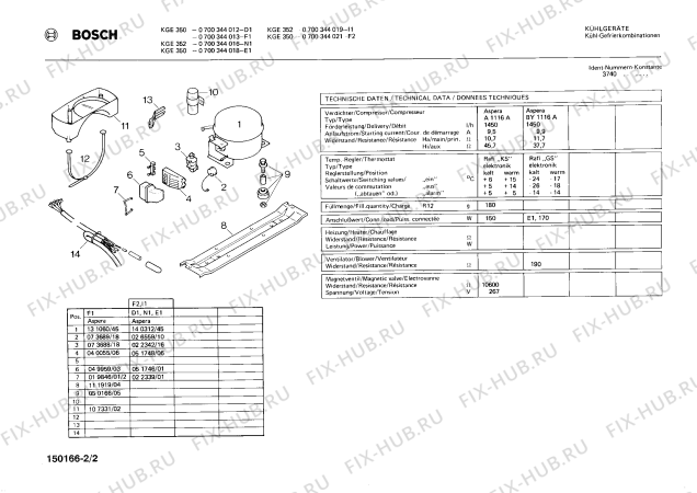 Взрыв-схема холодильника Bosch 0700344016 KGE352 - Схема узла 02