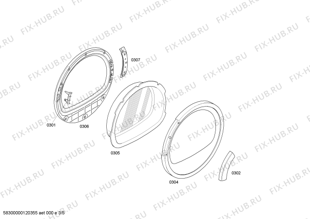 Взрыв-схема сушильной машины Bosch WTE86301 - Схема узла 03