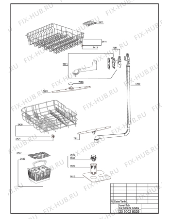 Схема №2 DFC04210W (7627083988) с изображением Запчасть для посудомоечной машины Beko 1761910200