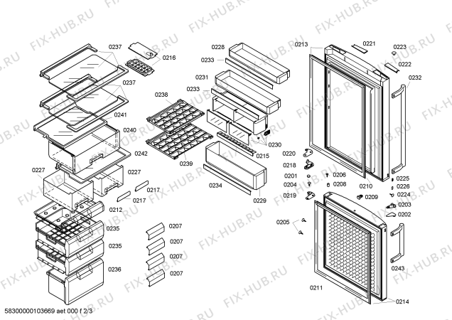 Схема №2 KG28XM40 с изображением Модуль управления для холодильника Siemens 00494425