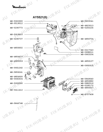 Взрыв-схема микроволновой печи Moulinex AY5521(0) - Схема узла GP002294.8P2