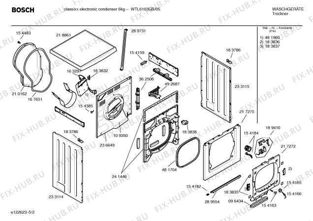 Схема №2 WTL6103GB classixx electronic condenser 6kg с изображением Инструкция по установке и эксплуатации для сушилки Bosch 00588932