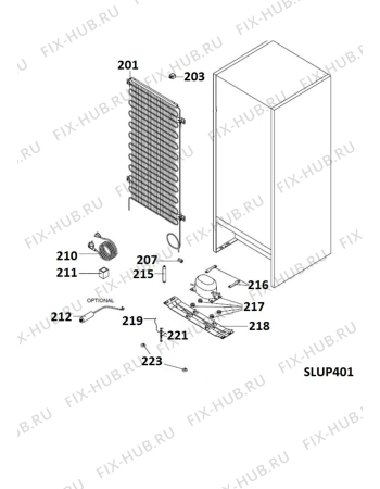 Схема №2 FZ1DS1701213 (F081928) с изображением Часть корпуса для холодильника Indesit C00294851