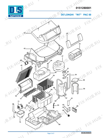 Схема №2 PAC 50 с изображением Панель для кондиционера DELONGHI 5951005600