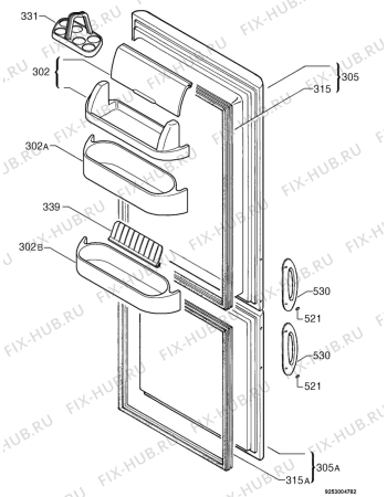 Взрыв-схема холодильника Electrolux ER8225B.60 - Схема узла Door 003