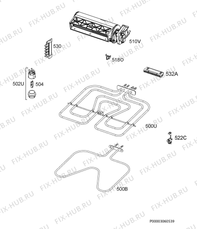 Взрыв-схема плиты (духовки) Zanker KOU10301XK - Схема узла Electrical equipment