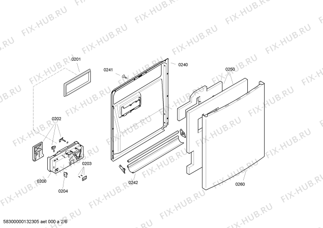 Схема №3 SGU09T25SK с изображением Крышка для посудомойки Siemens 00603945