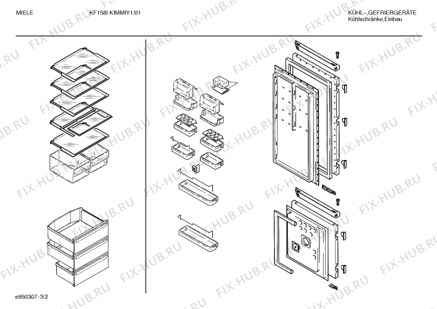 Взрыв-схема холодильника Miele KIMMIY1 KF158I - Схема узла 02