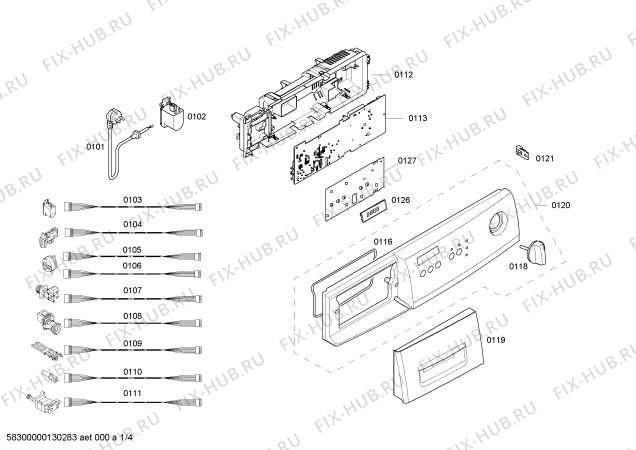 Схема №1 WAE20010EE Classixx 6 с изображением Ручка для стиралки Bosch 00644610
