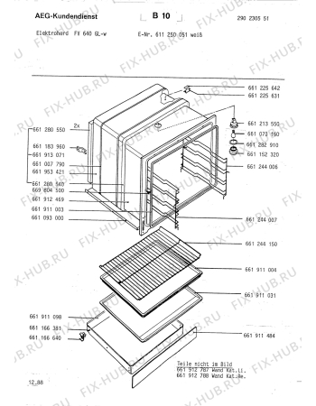 Взрыв-схема плиты (духовки) Aeg FV 640 GL W - Схема узла Section2