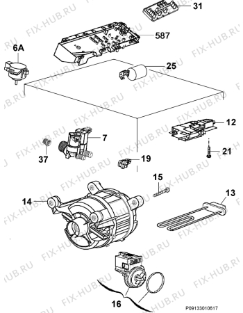 Взрыв-схема стиральной машины Zanussi ZWQ5122 - Схема узла Electrical equipment 268