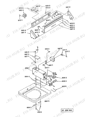 Схема №2 AWM 908 с изображением Запчасть для стиралки Whirlpool 481952238023