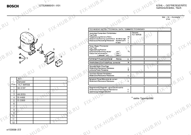 Взрыв-схема холодильника Bosch GTS26800 - Схема узла 02