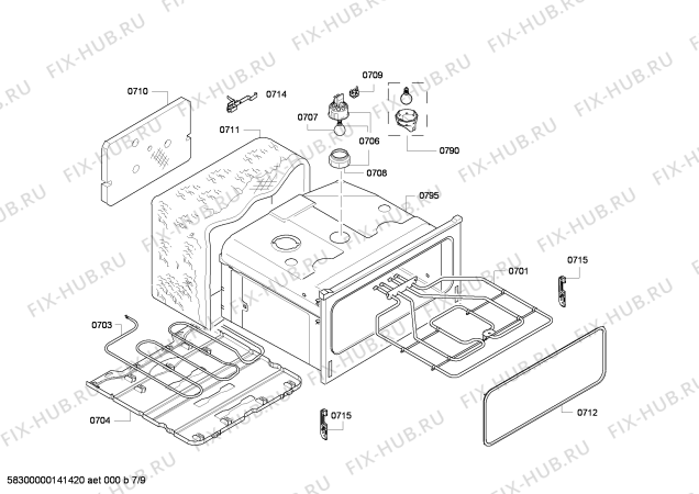 Схема №2 HBM56B551B с изображением Панель управления для электропечи Bosch 00675055