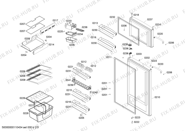 Схема №1 KSU445206J REFRIG NO FROST 410L 127V BCO с изображением Цокольная панель для холодильника Bosch 00641947