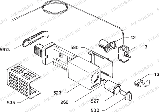 Взрыв-схема холодильника Zanussi ZI220/95 - Схема узла Refrigerator electrical equipment