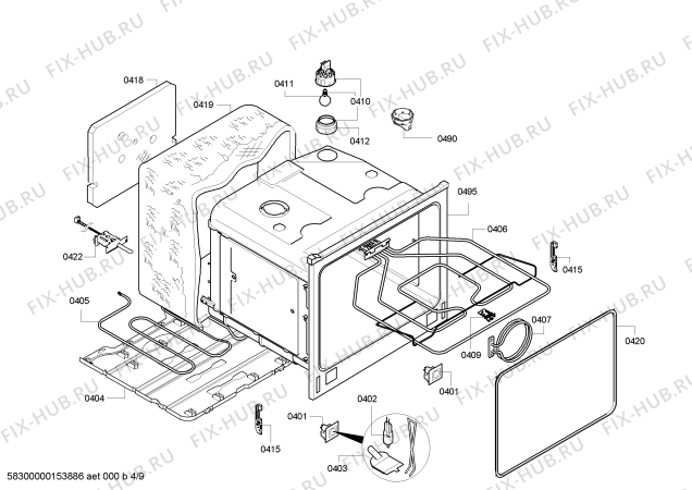 Схема №3 U16E74N0AU с изображением Подшипник для плиты (духовки) Bosch 00675059