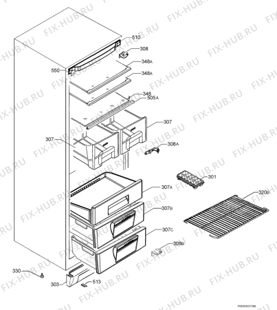 Взрыв-схема холодильника Electrolux ENB34010W - Схема узла Housing 001