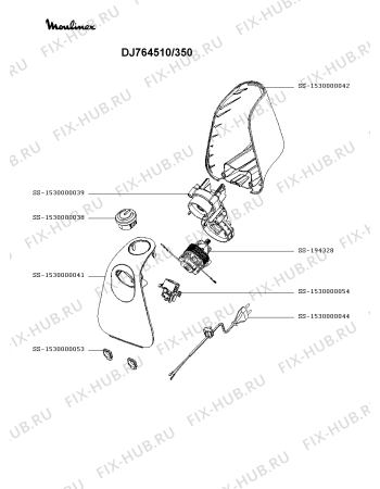 Схема №1 DJ764510/350 с изображением Элемент корпуса для мясорубки Moulinex SS-1530000042