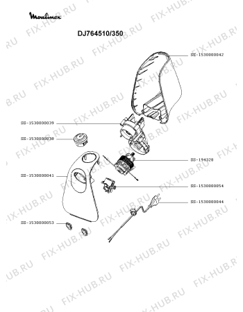 Схема №1 DJ765516/350 с изображением Элемент корпуса для электромясорубки Moulinex SS-1530000041