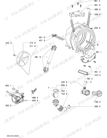 Схема №1 AWOD 8459 WP с изображением Микромодуль для стиралки Whirlpool 480111103585