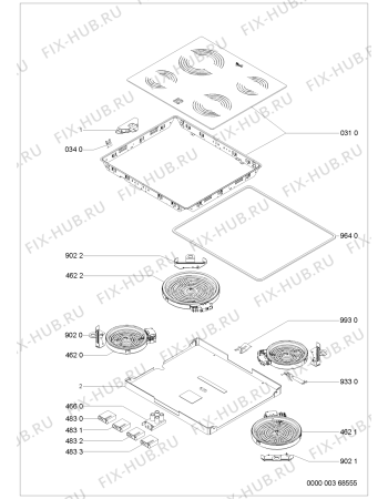 Схема №1 AKR 101/NE с изображением Поверхность для плиты (духовки) Whirlpool 481244039811