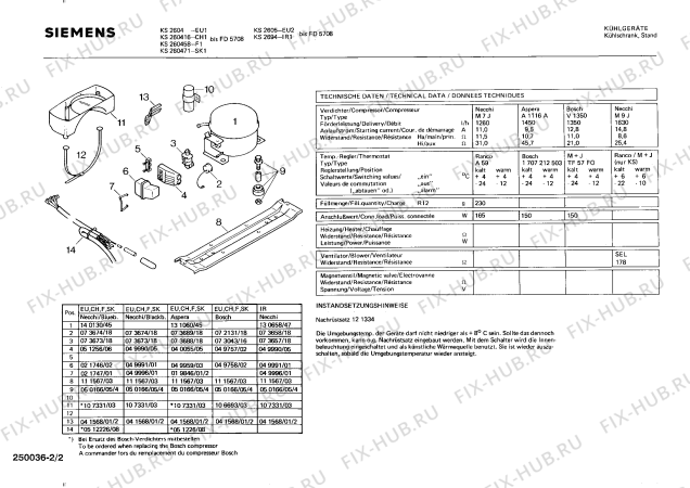 Взрыв-схема холодильника Siemens KS260416 - Схема узла 02