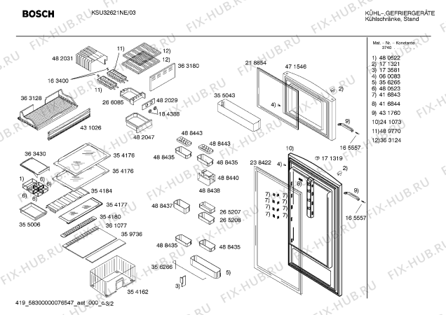 Схема №1 KSU32621NE с изображением Панель управления для холодильника Bosch 00436359