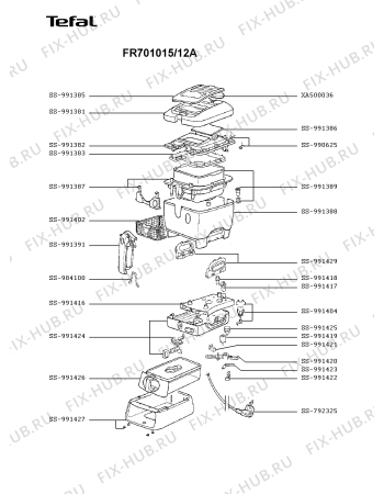 Схема №1 FR701015/12A с изображением Рукоятка для тостера (фритюрницы) Tefal SS-991429