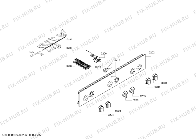 Схема №1 HGV645220S с изображением Ручка конфорки для плиты (духовки) Bosch 00619925