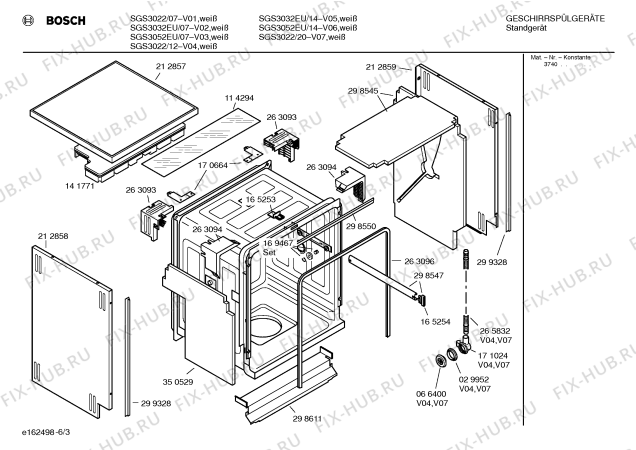 Взрыв-схема посудомоечной машины Bosch SGS3052EU - Схема узла 03