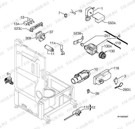 Взрыв-схема посудомоечной машины Zanussi DA6373 - Схема узла Electrical equipment 268