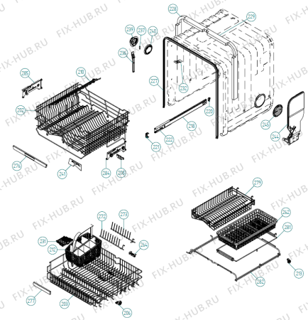 Взрыв-схема посудомоечной машины Asko D5155 XXL NO   -White Bi Soft (337719, DW70.5) - Схема узла 02