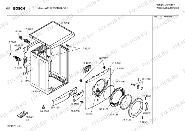 Взрыв-схема стиральной машины Bosch WFL2260GB Maxx - Схема узла 02