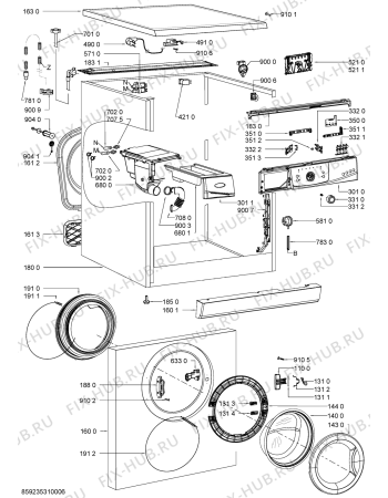 Схема №2 AWO/D 1100 с изображением Обшивка для стиралки Whirlpool 481010437972