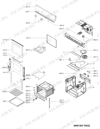 Схема №1 BOB60ARBNA с изображением Панель для плиты (духовки) Whirlpool 480121100686