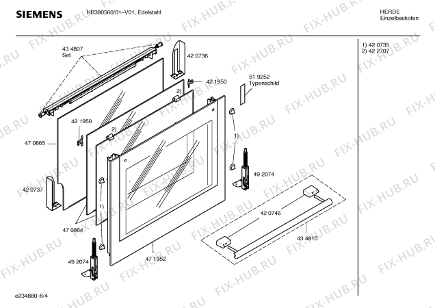 Схема №3 HB380460 с изображением Инструкция по эксплуатации для плиты (духовки) Siemens 00596993