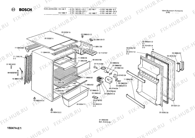 Схема №2 0701145039 KS148T с изображением Переключатель для холодильной камеры Bosch 00020962