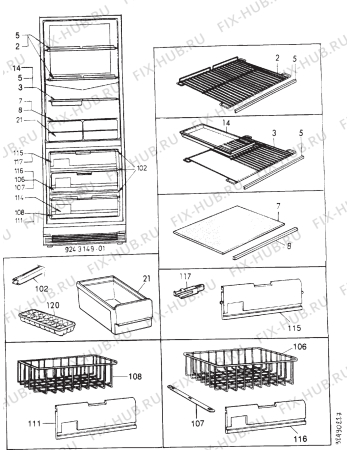 Взрыв-схема холодильника Electrolux ER3416B - Схема узла Section 2